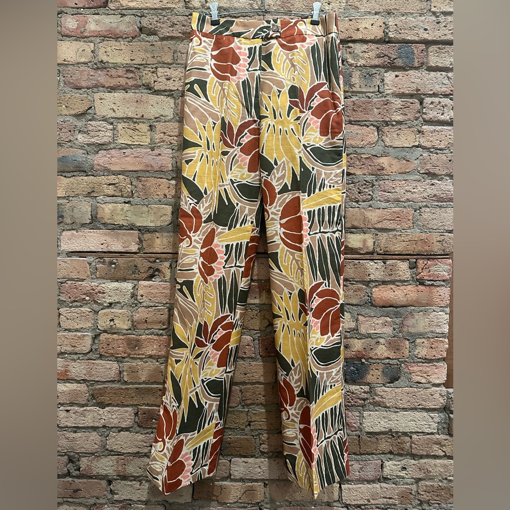 Sézane - Pantalon Edmond - Feuilles Vicky Print - US Size 6 - NWT